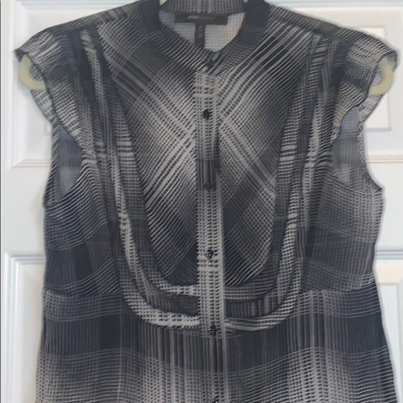 Bcbg Max Azria silk chiffon plaid top - Picture 6 of 6